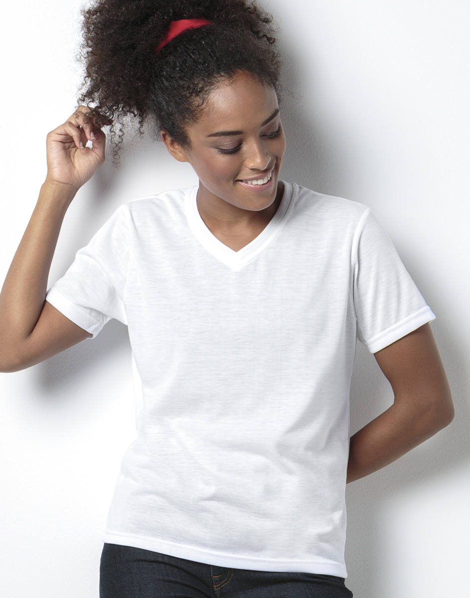 Women's Short Sleeve Subli Plus V-Neck T-Shirt